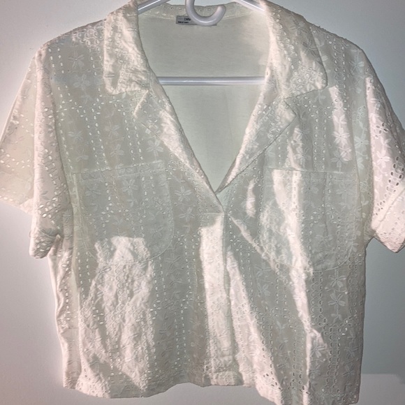 Zara TRF floral texture blouse white - Picture 3 of 5